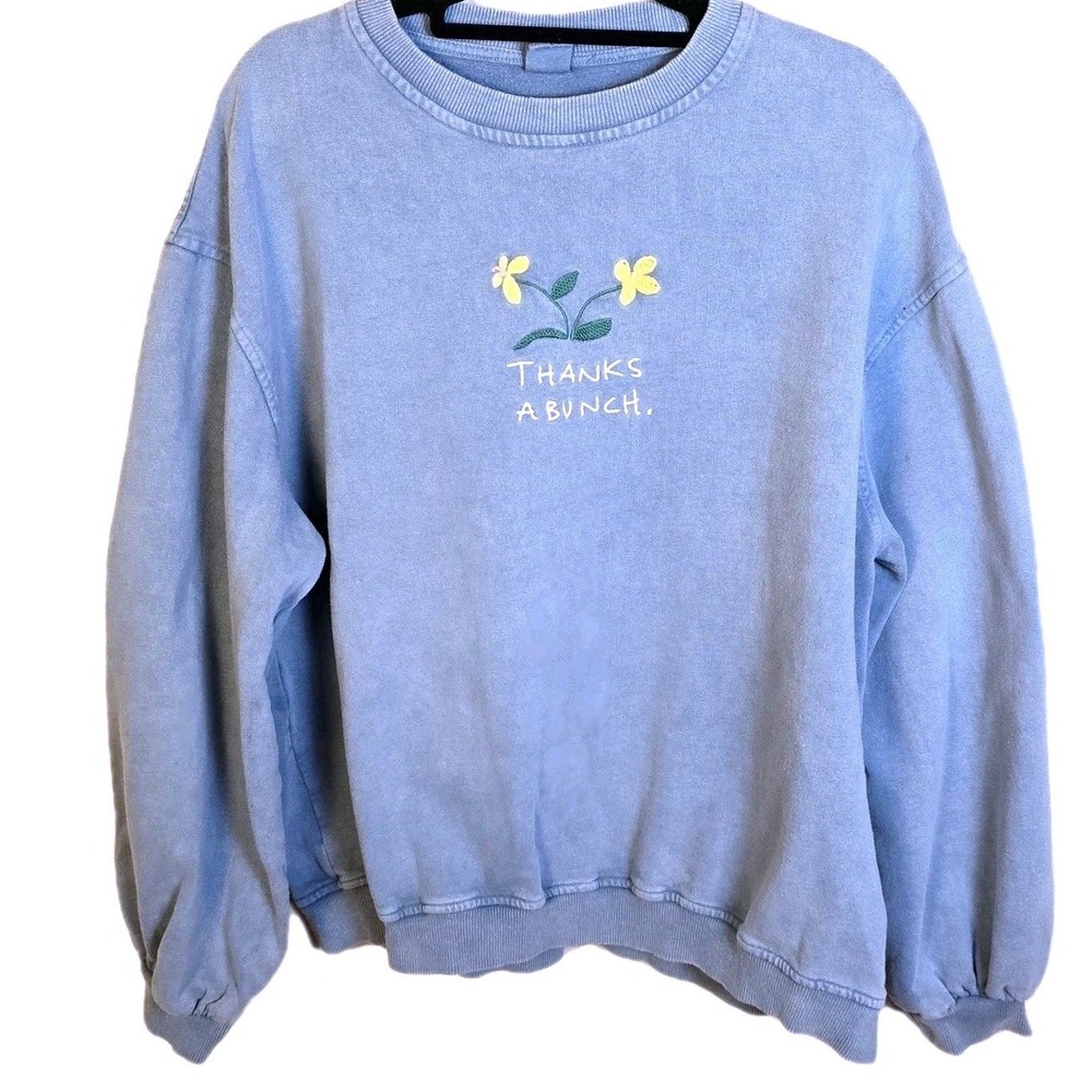 Comfy Everyday Urban Outfitters "Thanks A Bunch" Crewneck Sweatshirt - Size M - Picture 1 of 5